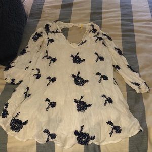 Free People Blue & White Dress